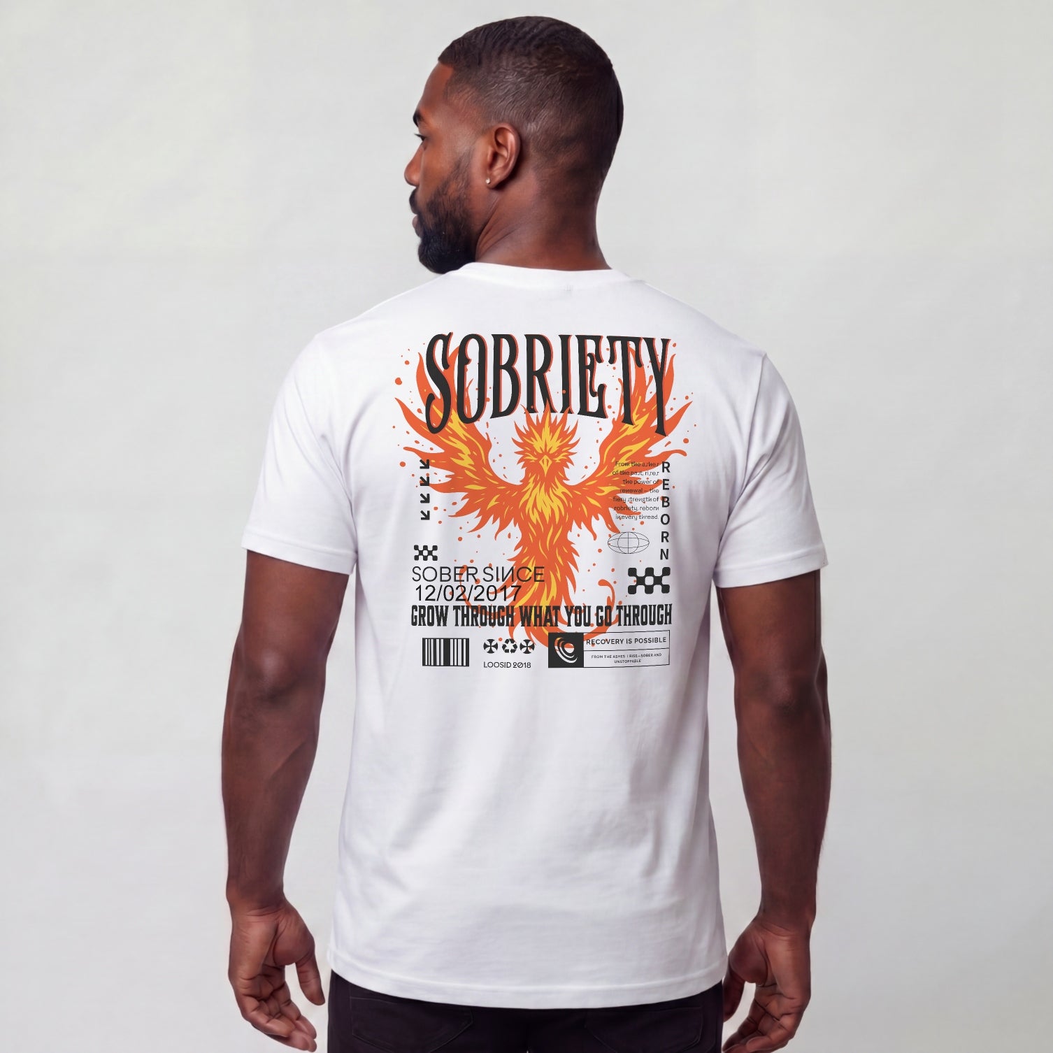 Phoenix Reborn Recovery Limited-Edition T-Shirt with Sobriety Date