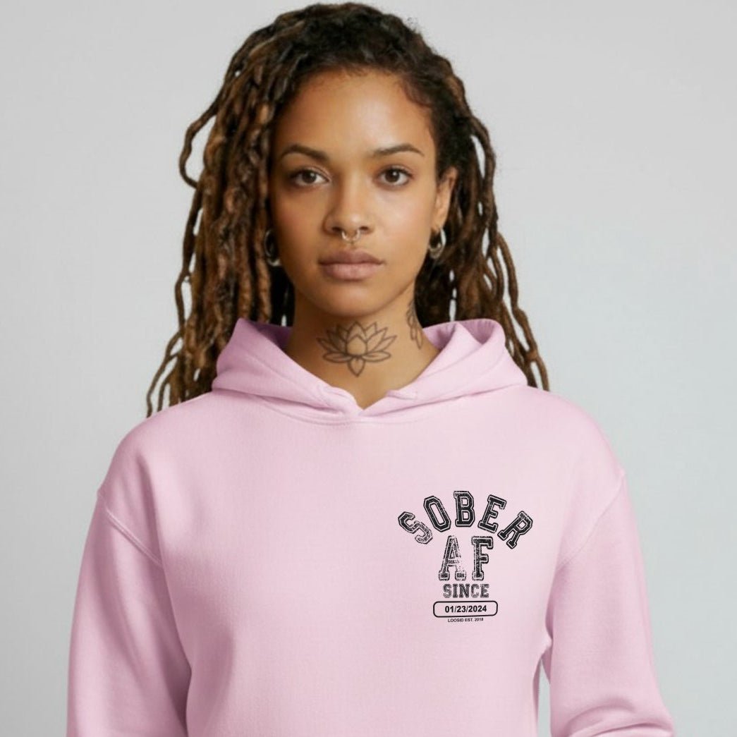Sober AF Recovery Hoodie side view (view 26)