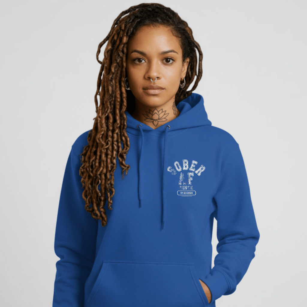 Sober AF Recovery Hoodie fit detail (view 19)