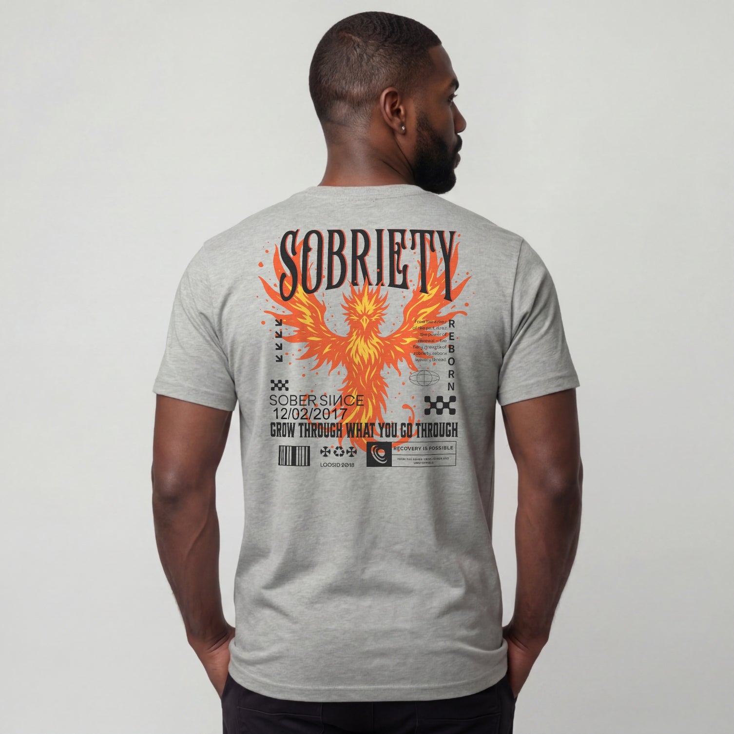 Phoenix Reborn Recovery Limited-Edition T-Shirt with Sobriety Date