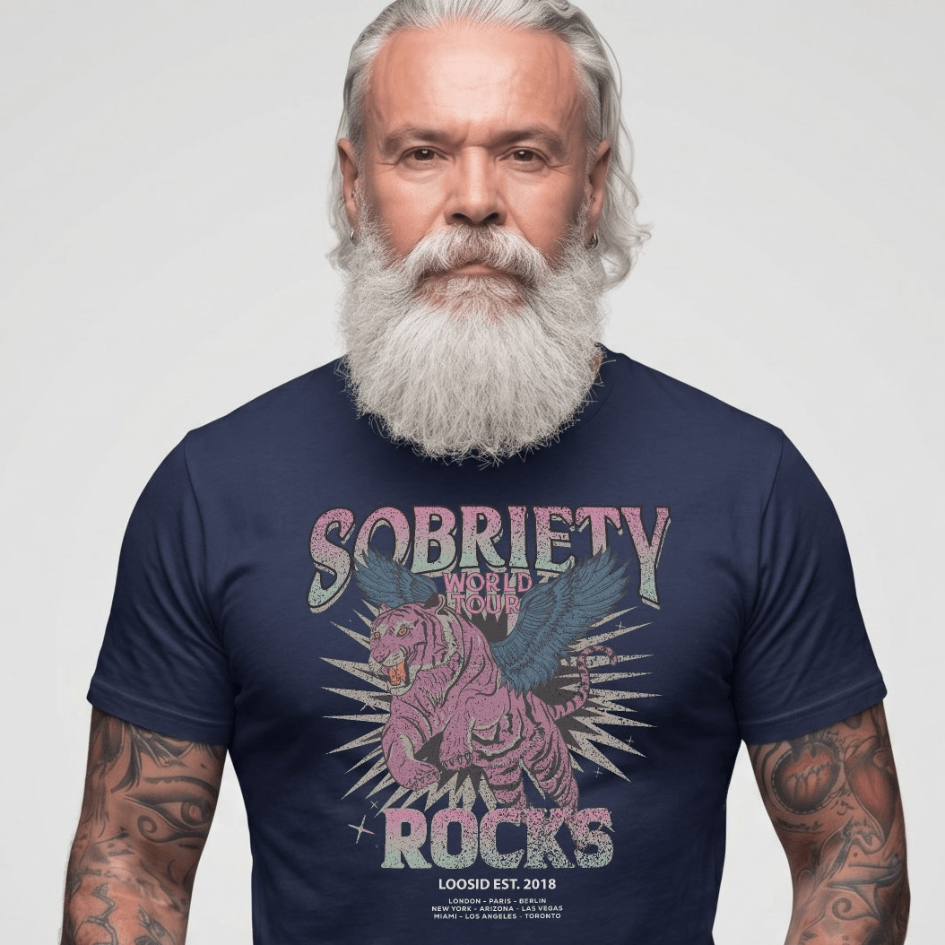 Sobriety Rocks Tour Sober T Shirt side view (view 6)