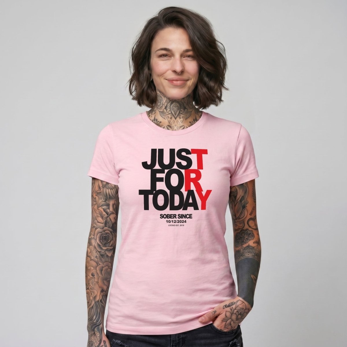 Sober T Shirt | Women's Just Try For Today Tee