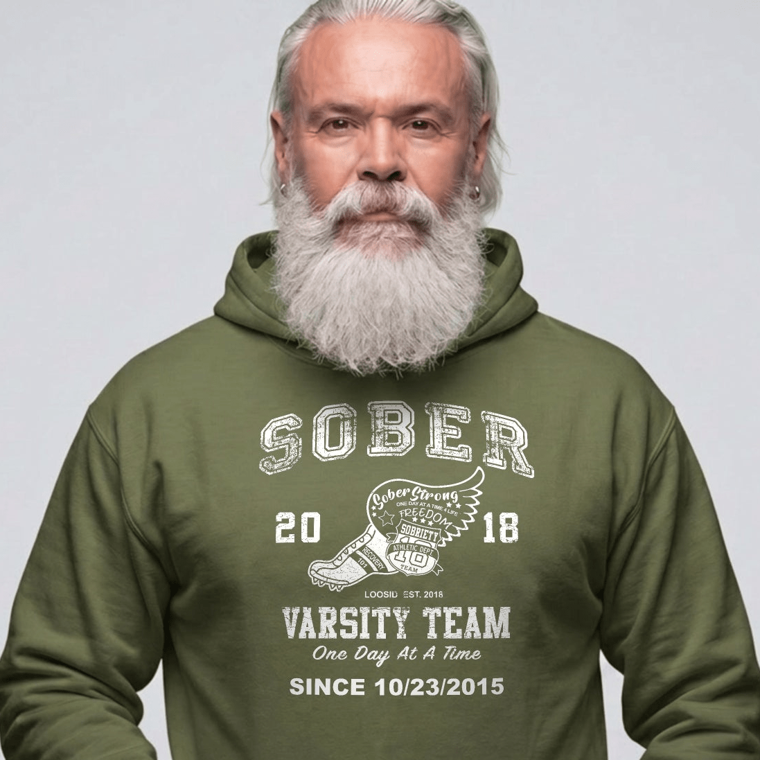 Sober Varsity Team Recovery Hoodie fit detail (view 19)