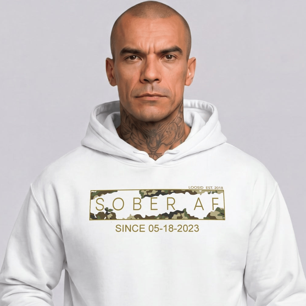 Recovery Hoodie | Men's Sober AF Camo Hoodie