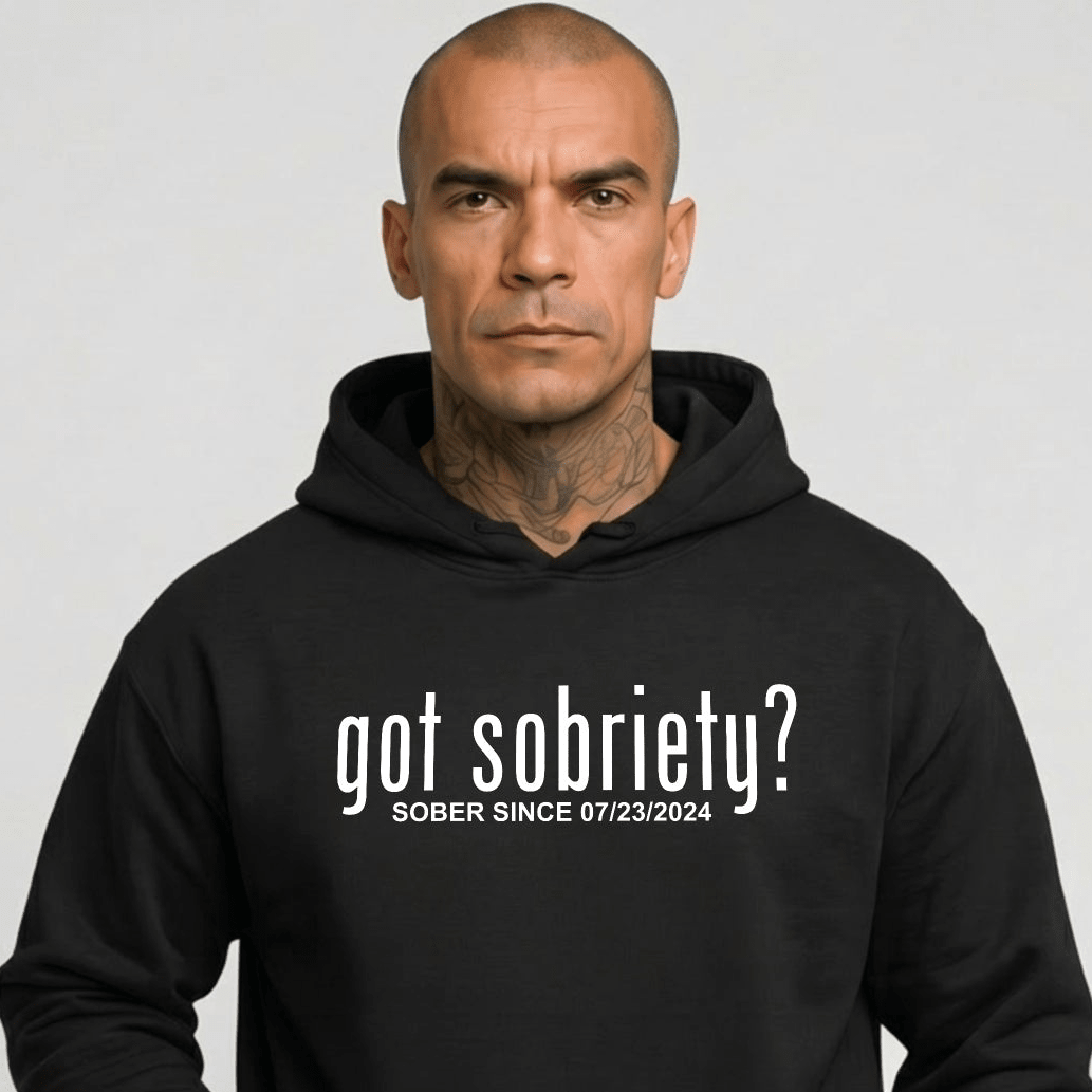 Got Sobriety Recovery Hoodie close-up view (view 2)