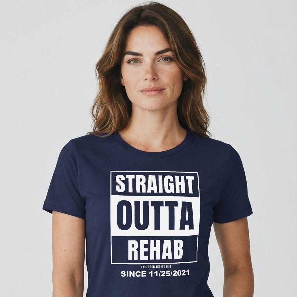 Straight Outta Rehab Sober T Shirt graphic detail (view 24)