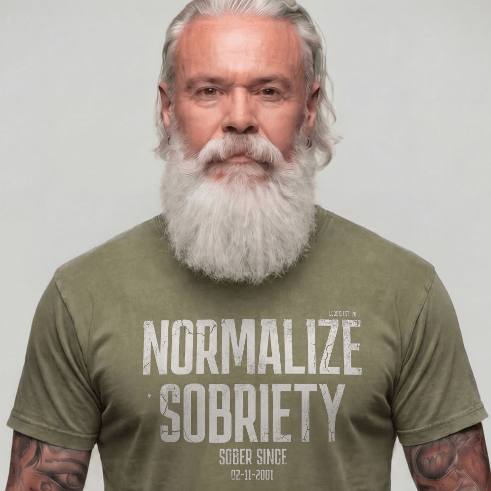 Washed Normalize Sobriety Unisex garment dyed Sober T Shirt fit detail (view 9)