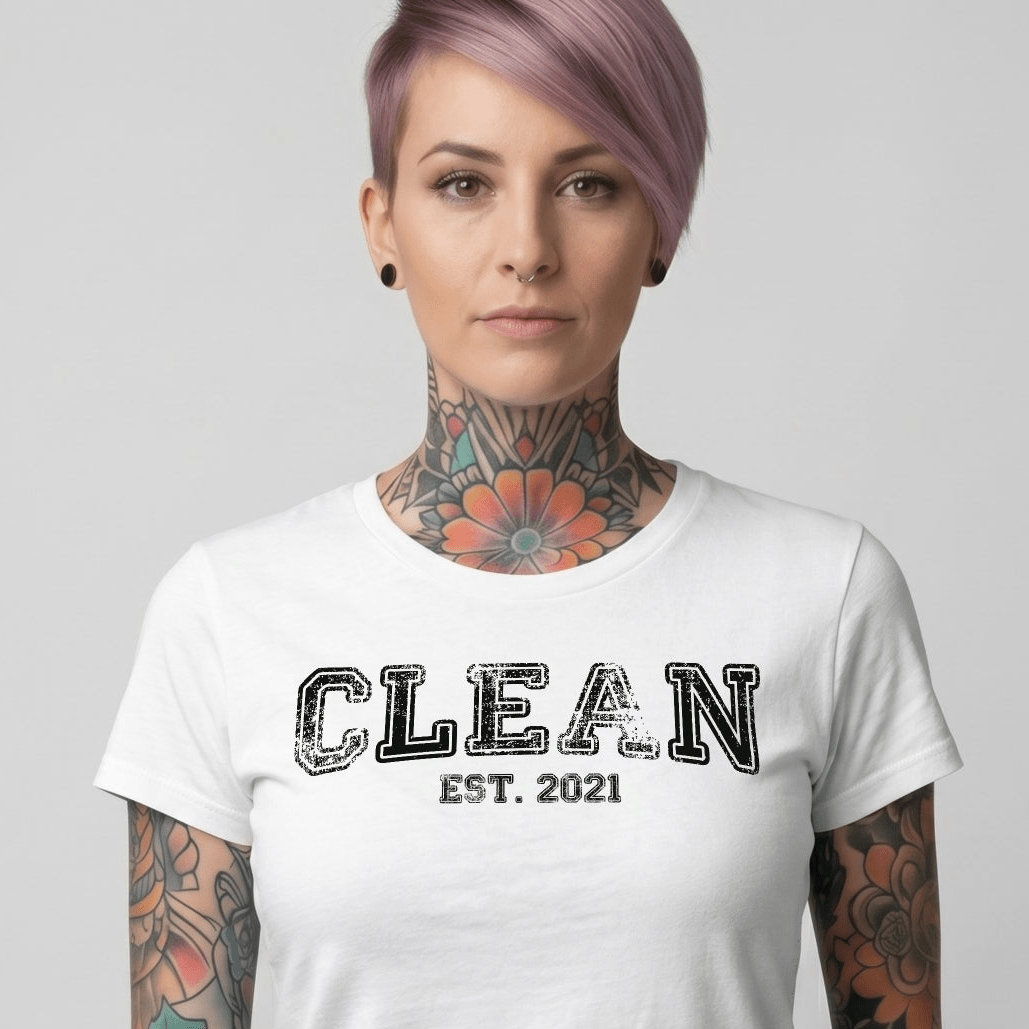 Clean EST. Sober T Shirt graphic detail (view 24)