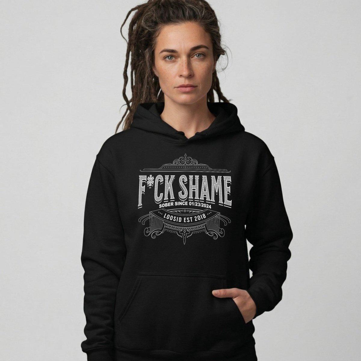 F*ck Shame Recovery Hoodie lifestyle view (view 25)