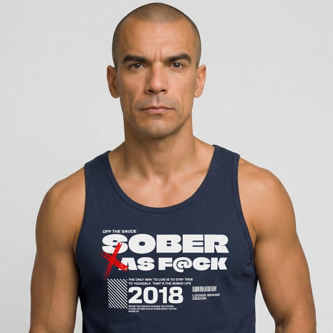 Sober as F*ck Sober Tank Top side view (view 6)