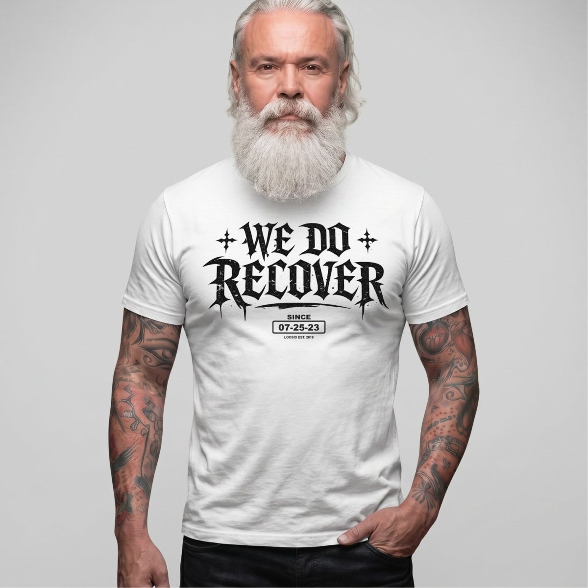 We Do Recover Sober T Shirt graphic detail (view 4)