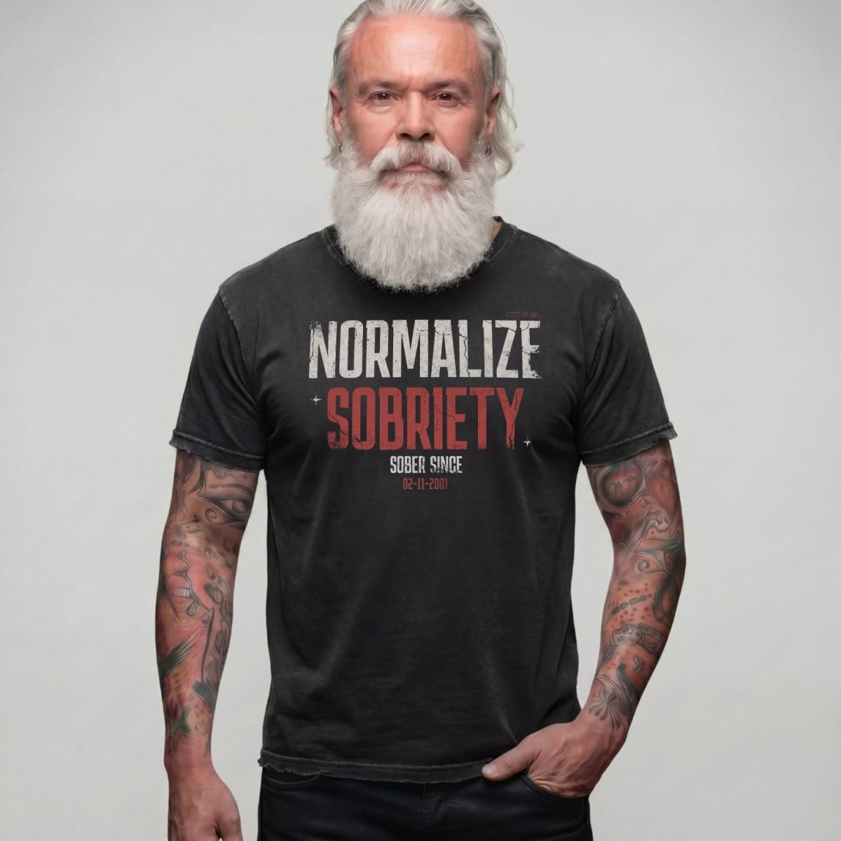Loosid Washed Normalize Sobriety Unisex garment dyed Sober T Shirt featuring the design