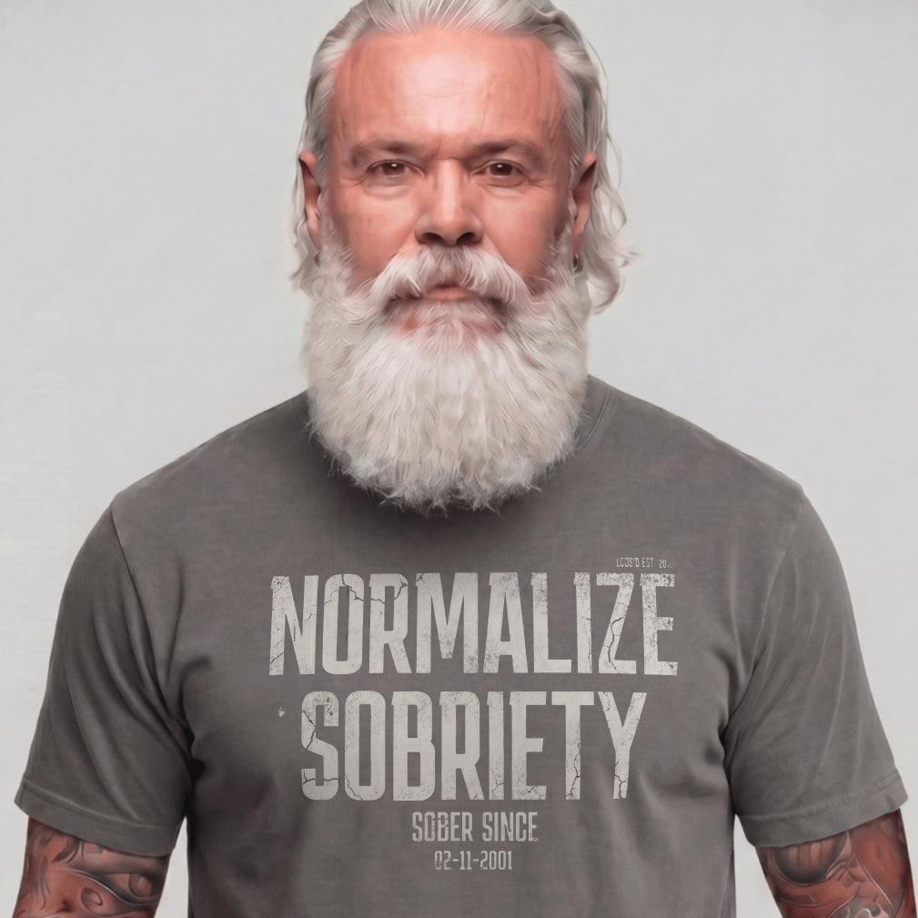 Washed Normalize Sobriety Unisex garment dyed Sober T Shirt close-up view (view 12)