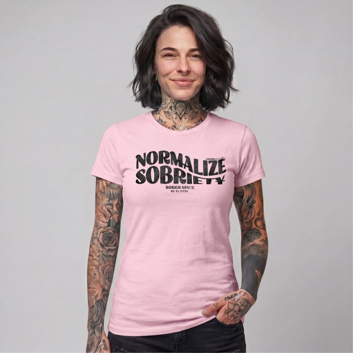 Normalize Sobriety Women garment dyed Sober T Shirt packaging detail (view 28)