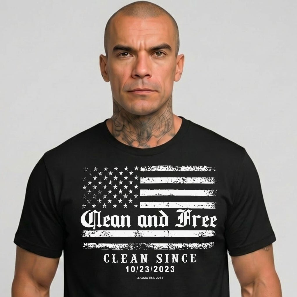 Loosid Clean and Free Sober T Shirt featuring the design