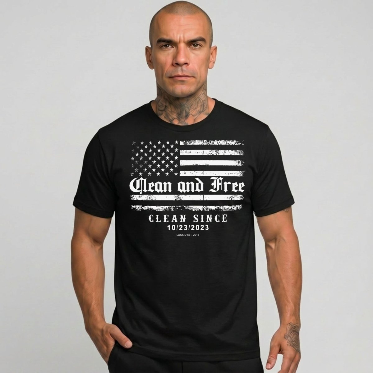 Clean and Free Sober T Shirt graphic detail (view 4)