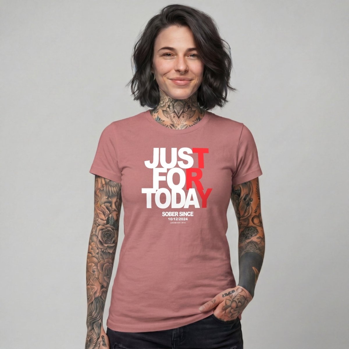 Sober T Shirt | Women's Just Try For Today Tee