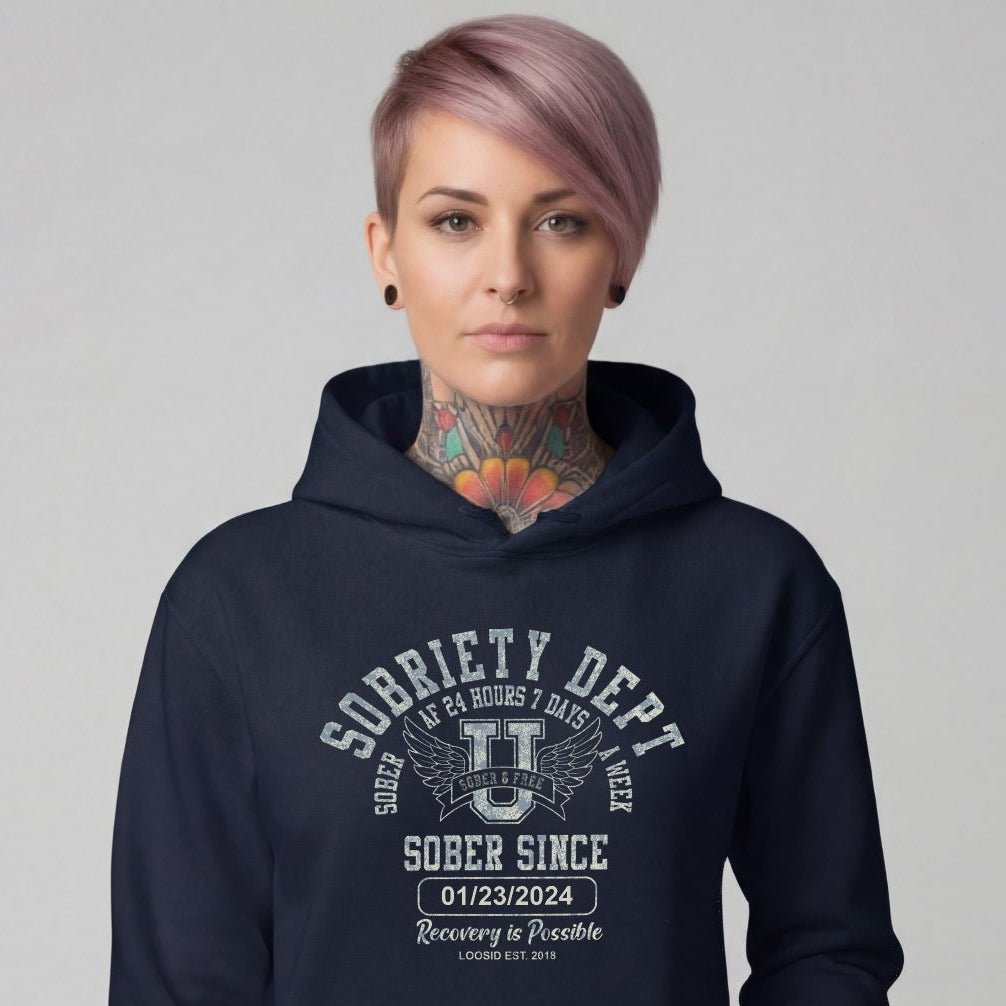 Sobriety Dept Recovery Hoodie graphic detail (view 14)