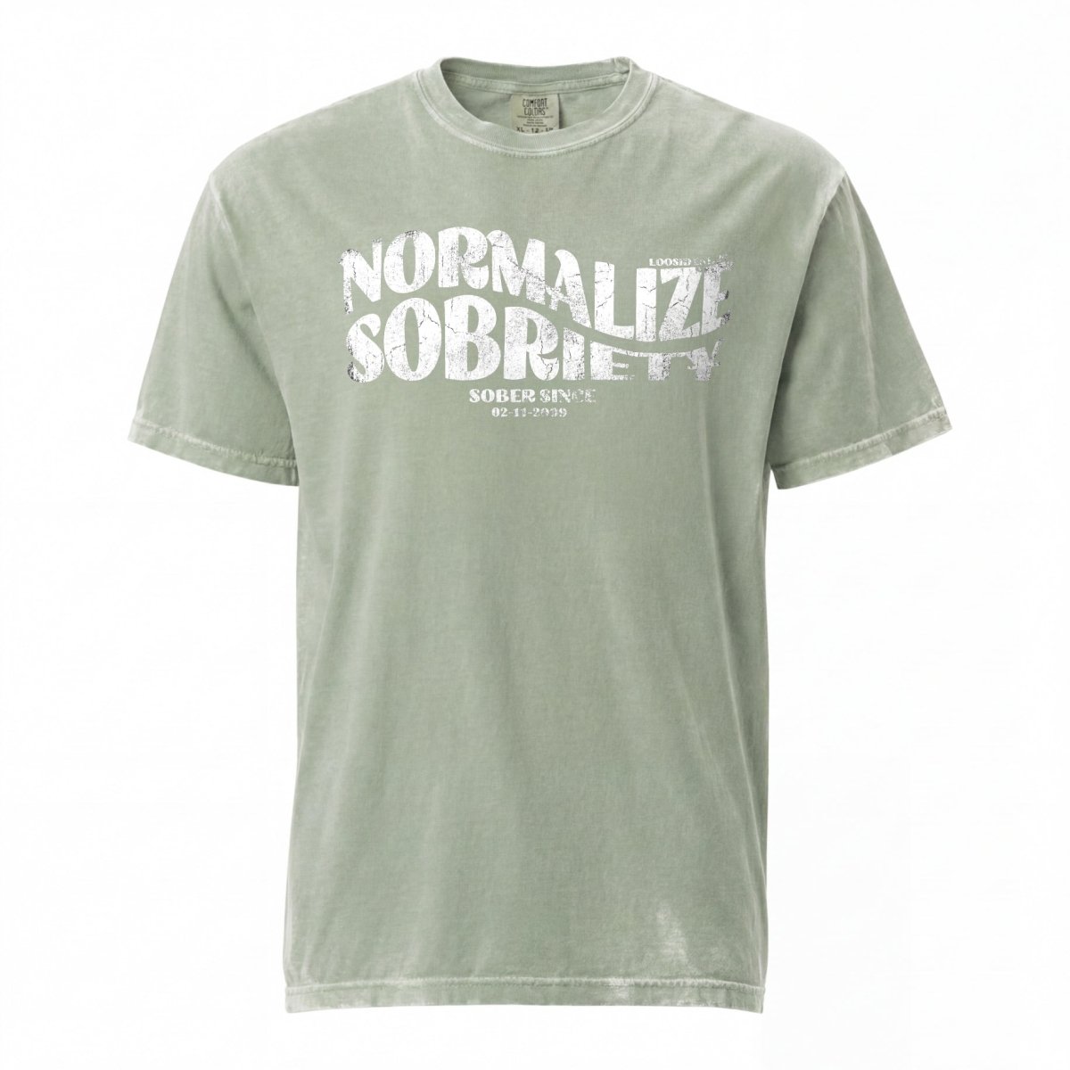 Normalize Sobriety Women garment dyed Sober T Shirt graphic detail (view 4)