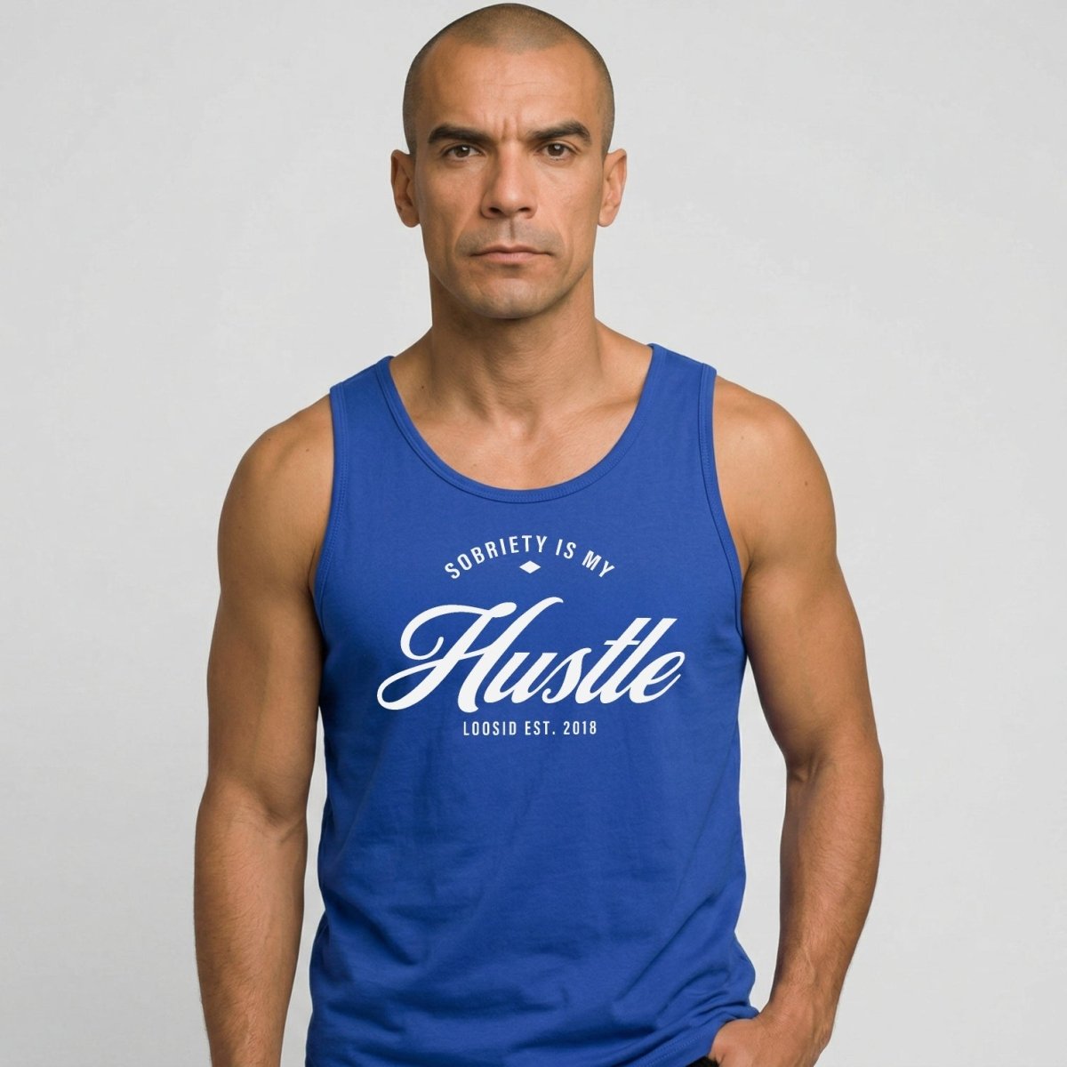 Sobriety is My Hustle Sober Tank Top flat lay styled image (view 13)