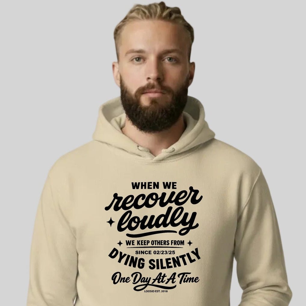 When we recover loudly Recovery Hoodie back view (view 27)
