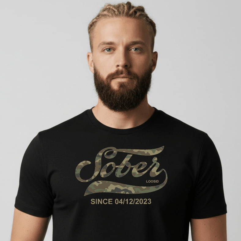 Sober T Shirt | Men's Sober Since Camo Tee