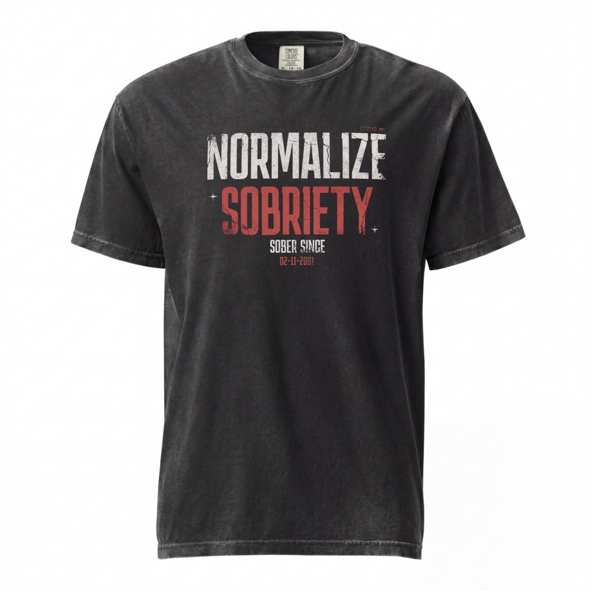 Sober T Shirt | Men's Washed Normalize Sobriety Garment-Dyed