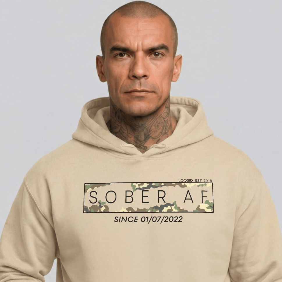 Recovery Hoodie | Men's Sober AF Camo Hoodie