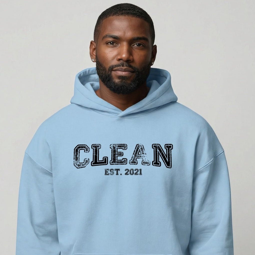 Clean Est. Hoodie w Personalized Recovery Year Recovery Hoodie featuring the design (view 21)