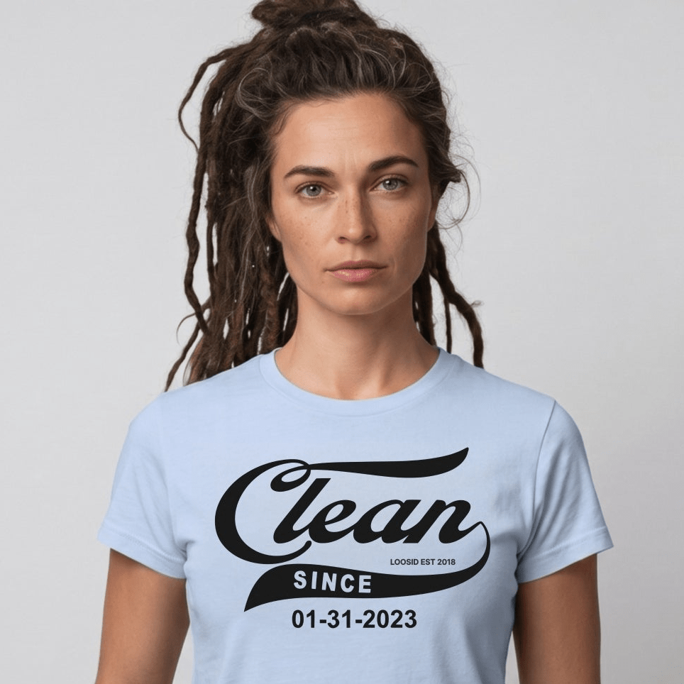 Clean Since Sober T Shirt packaging detail (view 8)