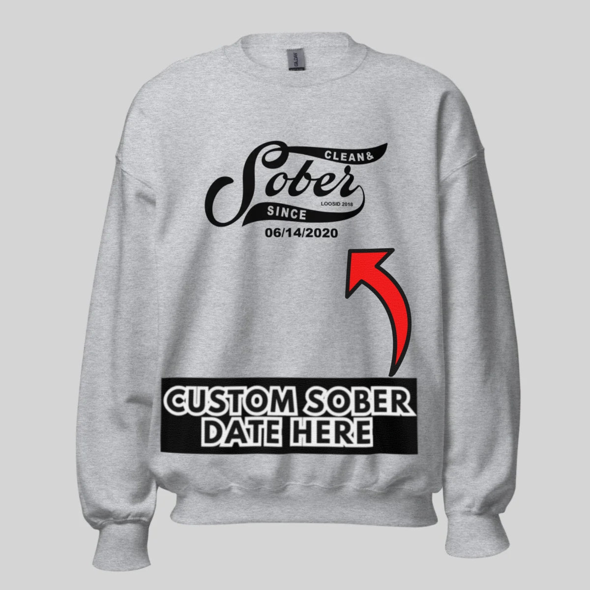 Sober Since Recovery Hoodie flat lay styled image (view 23)