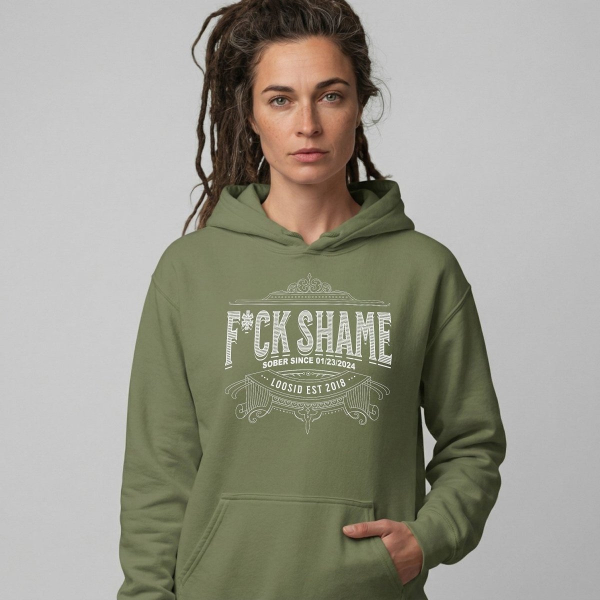 F*ck Shame Recovery Hoodie back view (view 37)