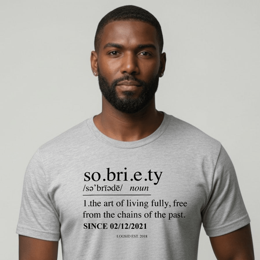 Sober T Shirt | Sobriety Definition Men's Graphic Tee for Recovery