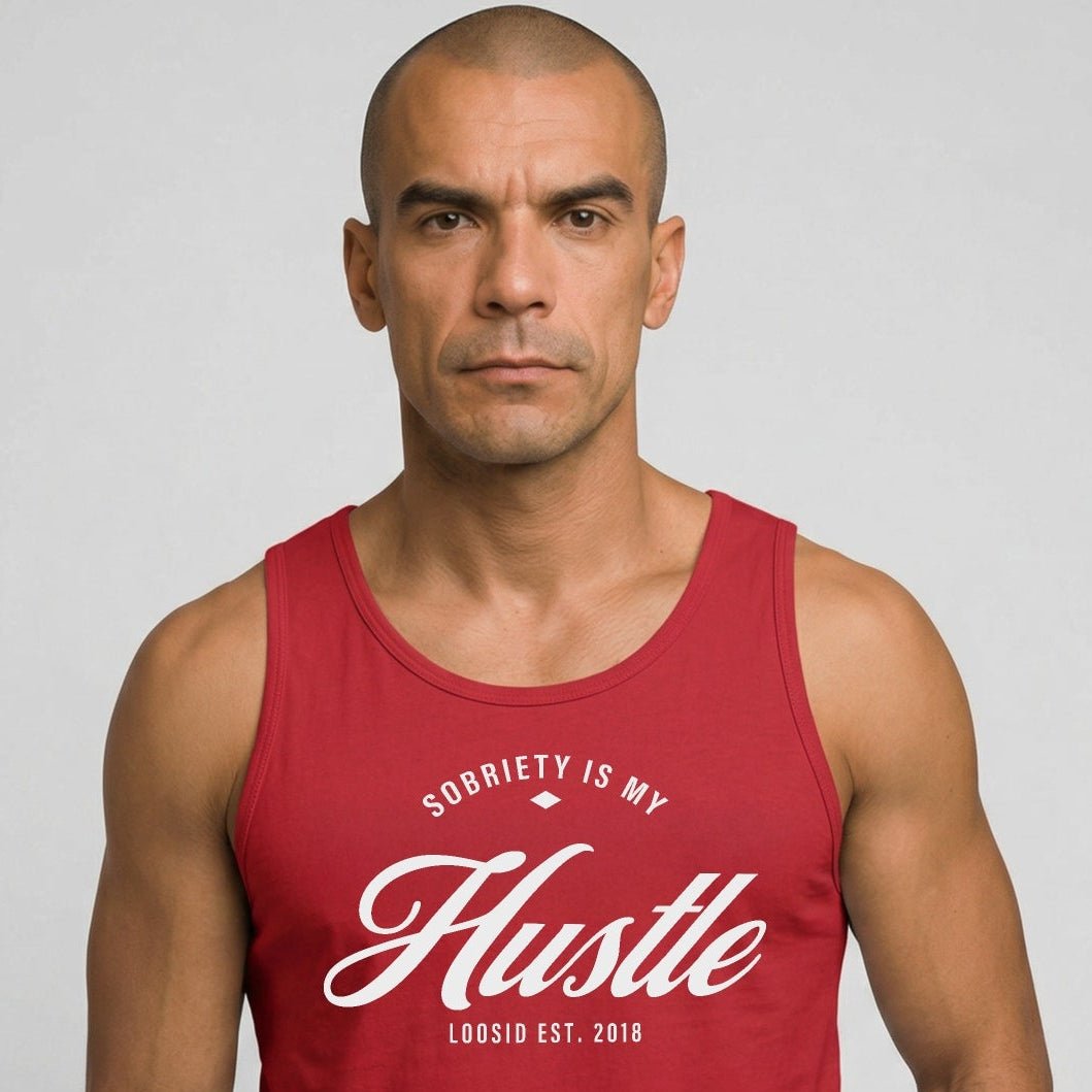 Sobriety is My Hustle Sober Tank Top side view (view 6)