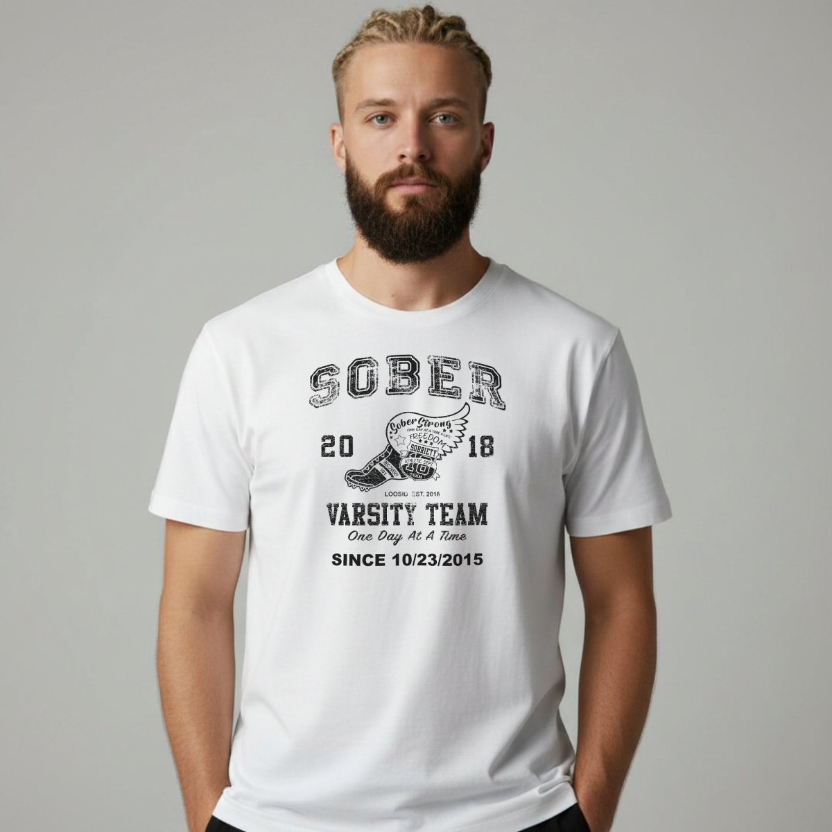Sober Varsity Sober T Shirt product photo (view 10)