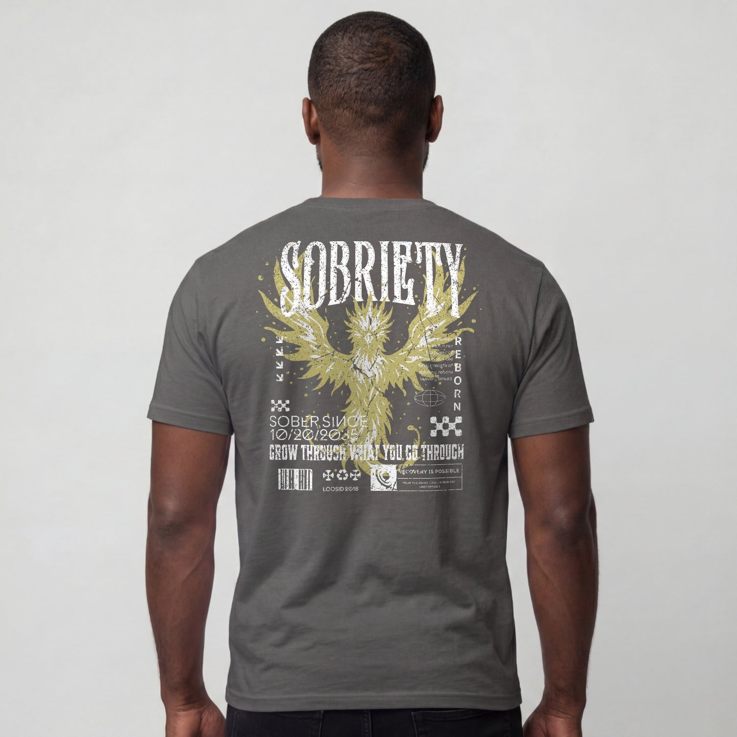Phoenix Reborn Recovery Limited-Edition T-Shirt with Sobriety Date