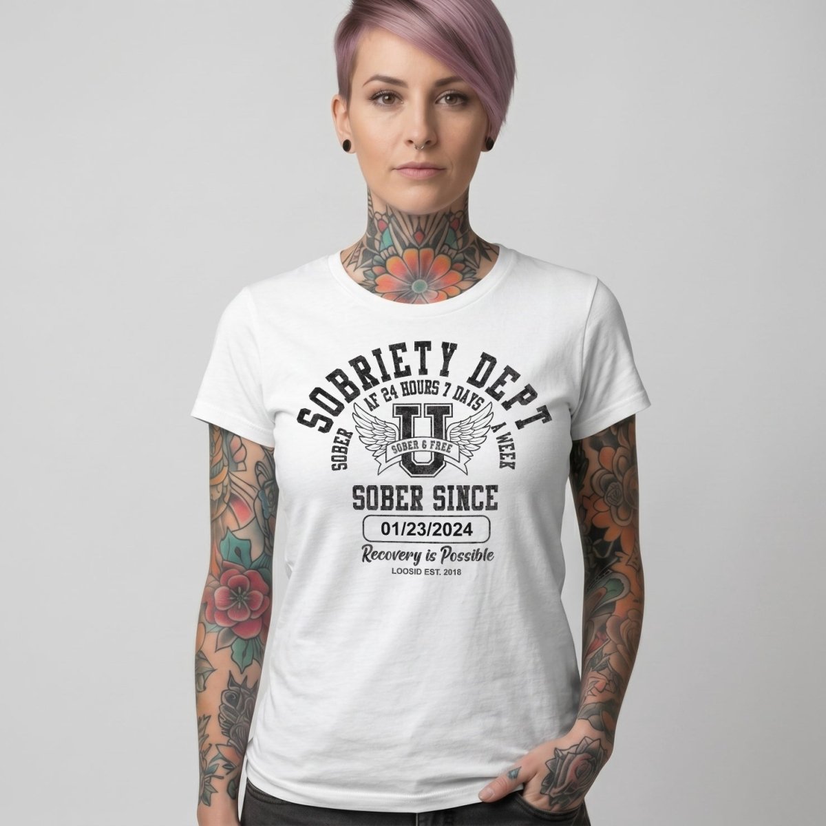 Sobriety Dept Sober T Shirt product photo (view 20)
