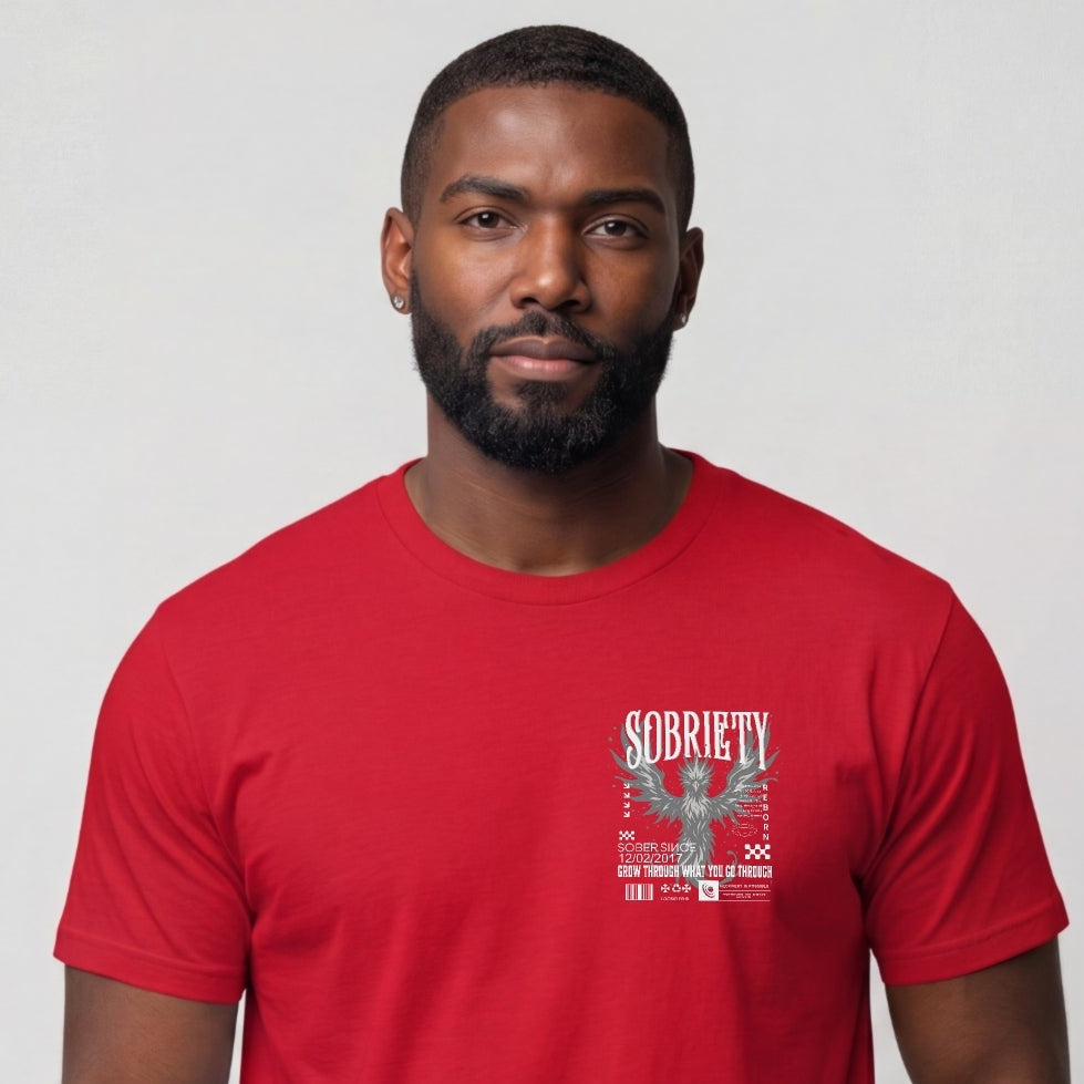 Phoenix Reborn Recovery Limited-Edition T-Shirt with Sobriety Date