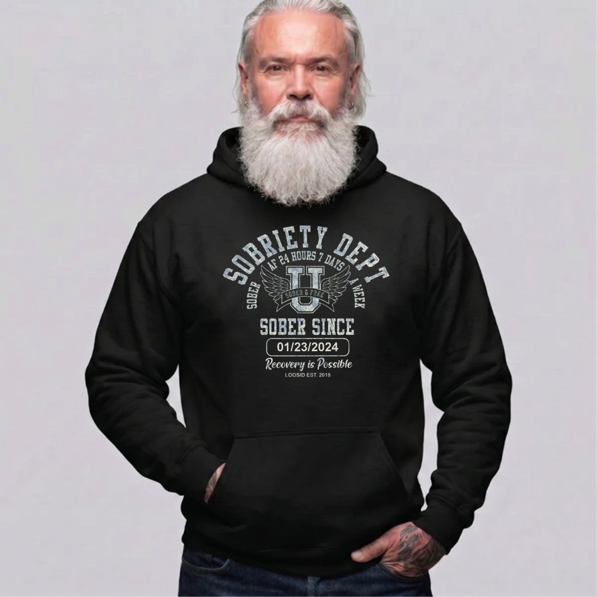 Recovery Hoodie | Men's Sobriety Dept 24/7 Hoodie