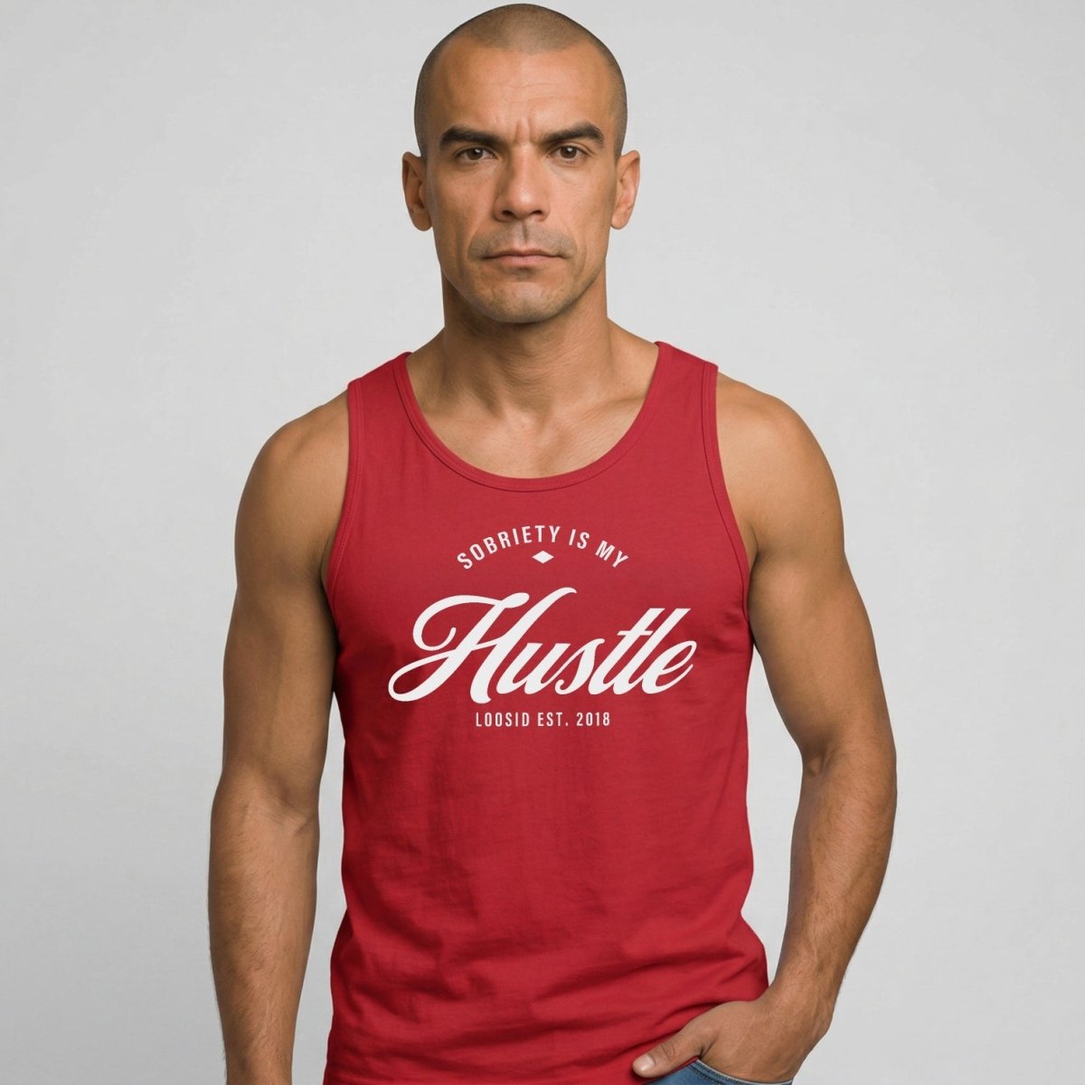 Sobriety is My Hustle Sober Tank Top back view (view 7)