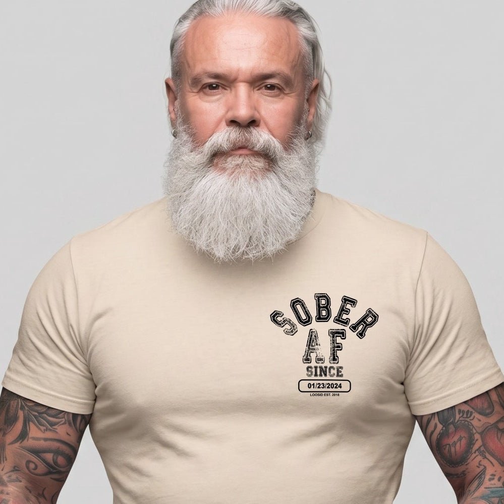Sober AF Sober T Shirt back view (view 17)
