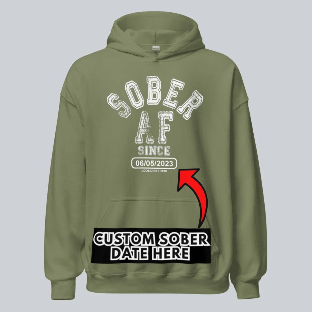 Sober AF Since Recovery Hoodie back view (view 17)