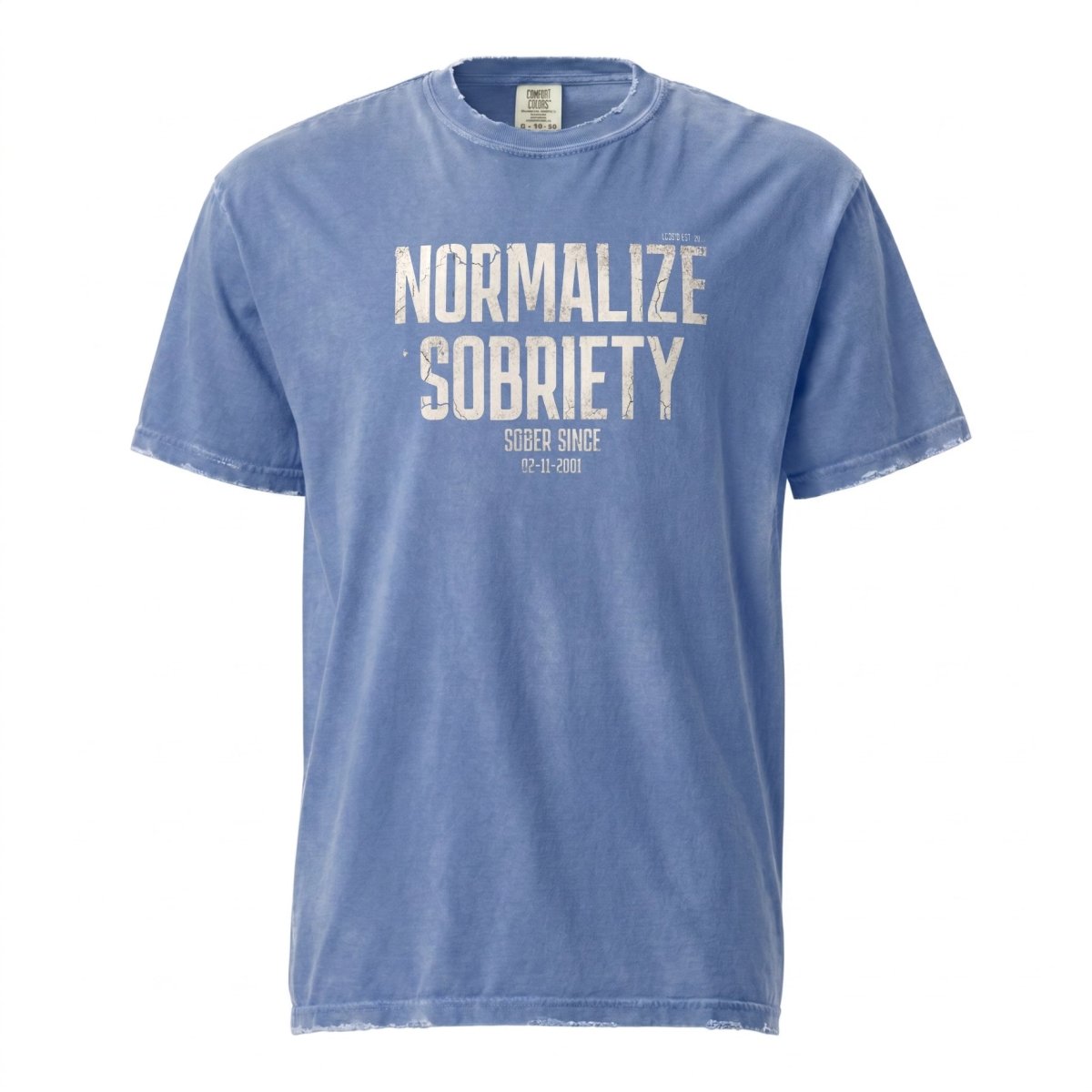 Sober T Shirt | Men's Washed Normalize Sobriety Garment-Dyed