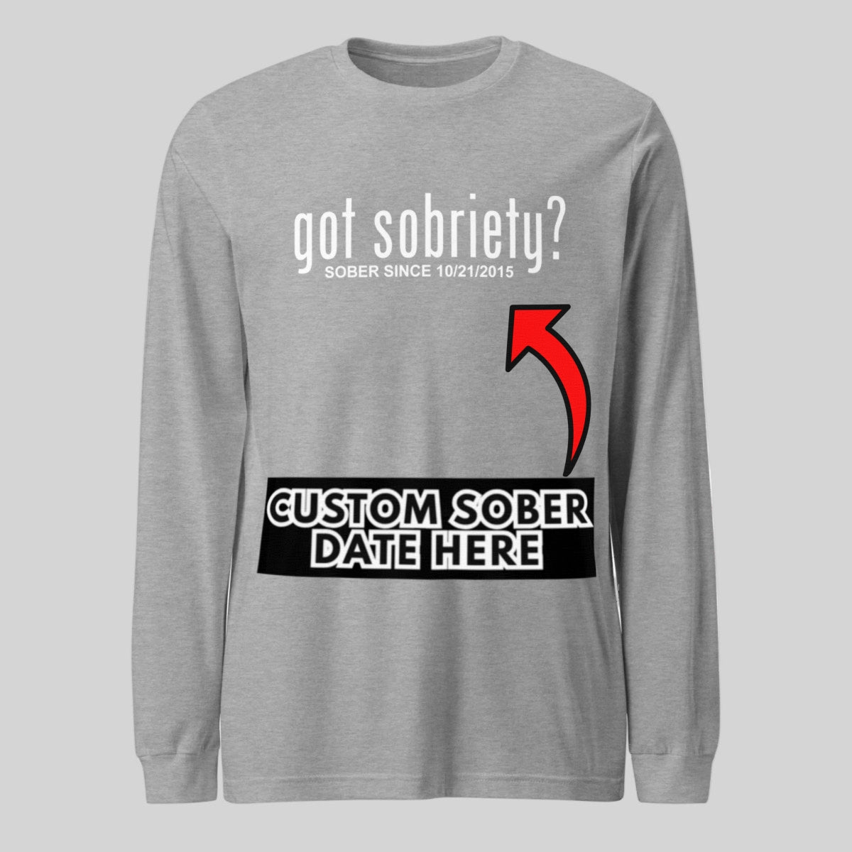 Long Sleeve Sober Sober T Shirt flat lay styled image (view 23)
