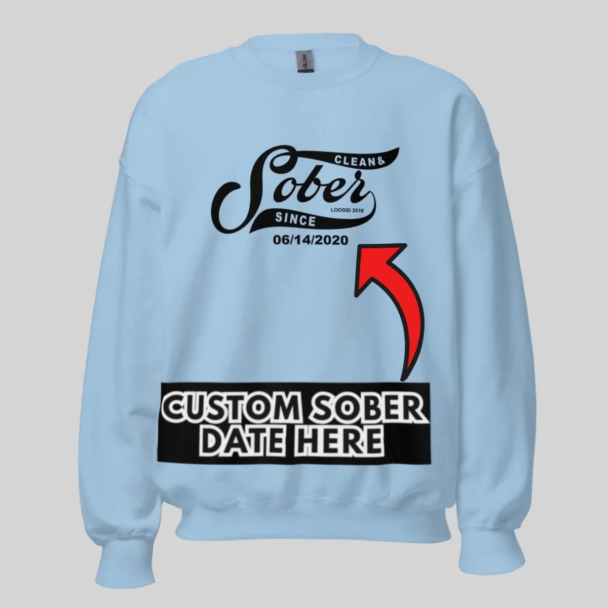 Sober Since Recovery Hoodie back view (view 27)