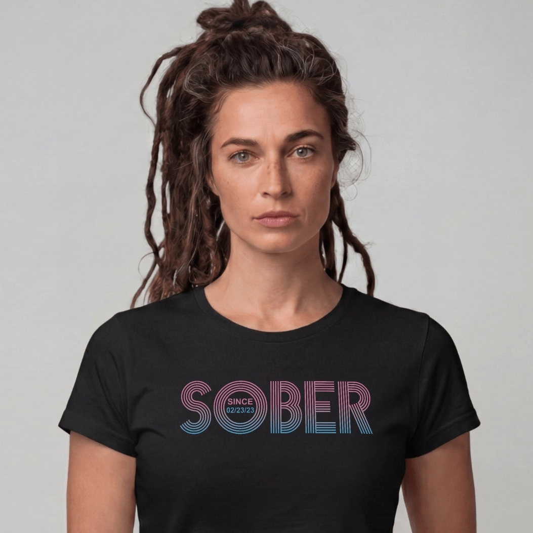 Sober T Shirt | Women's Retro Sober Since Tee