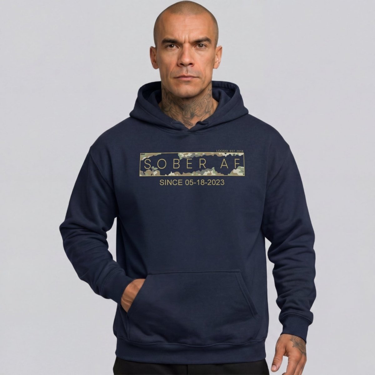 Recovery Hoodie | Men's Sober AF Camo Hoodie