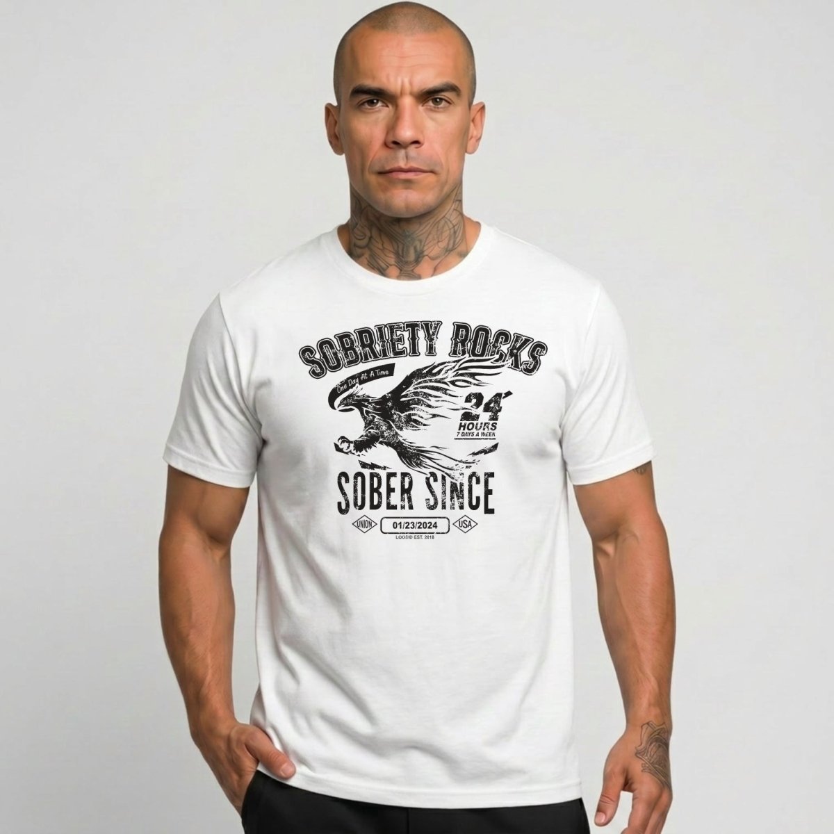Sober Since Sober T Shirt side view (view 16)