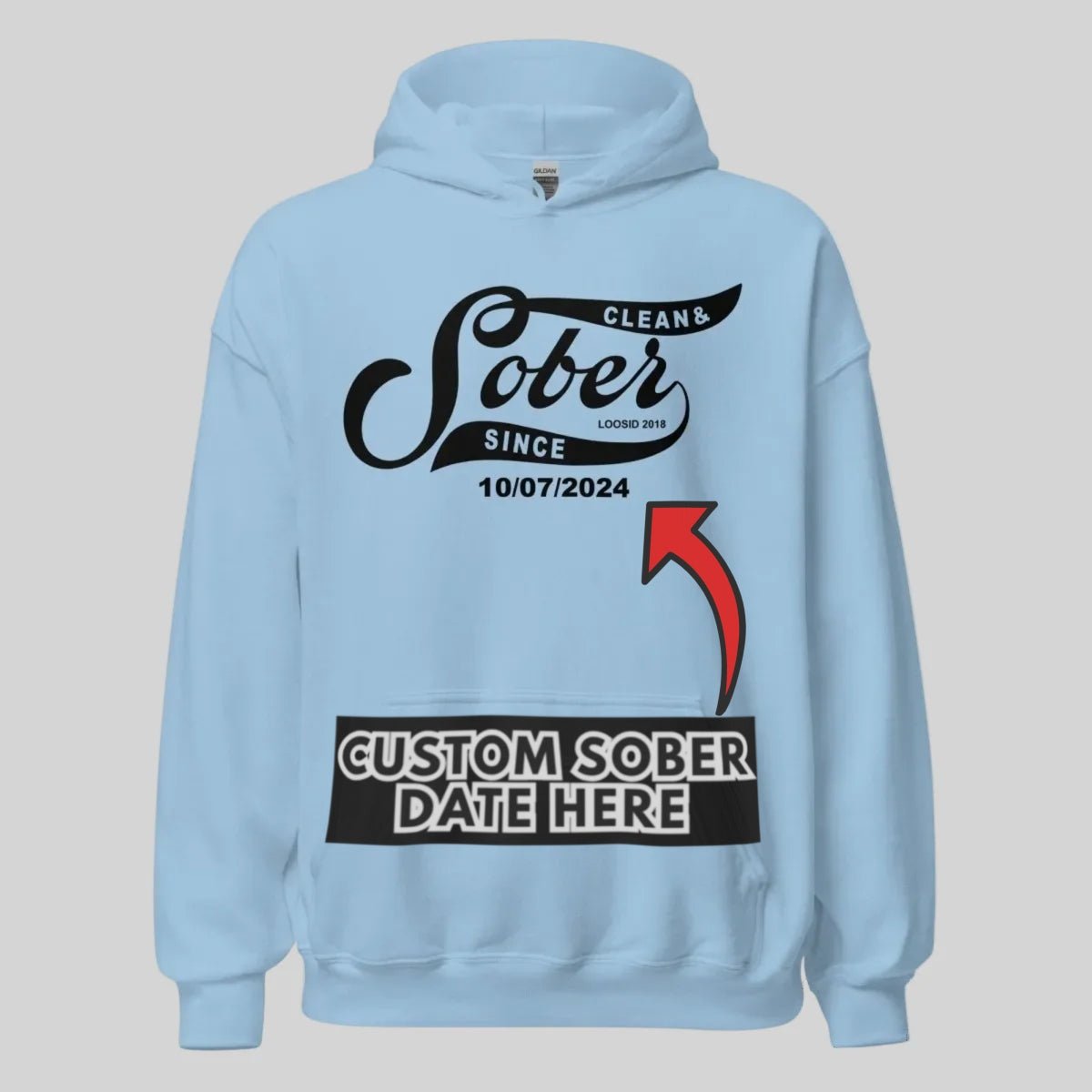 Sober Since Recovery Hoodie graphic detail (view 44)