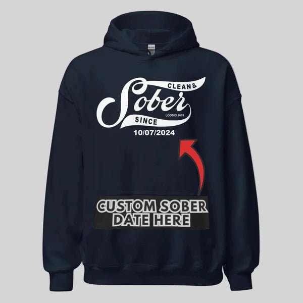 Sober Since Recovery Hoodie close-up view (view 12)